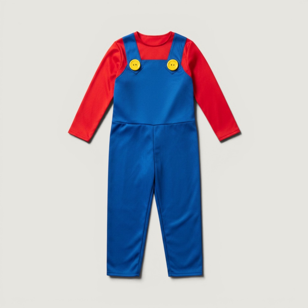Super Mario Costume Kids Small 4-6 Nintendo Jumpsuit Only Red Blue